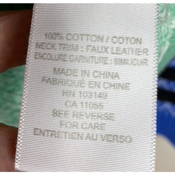 Si Iae Womens Diamond Print Crew Neck Sweater Faux Leather Trim Size Large - Picture 6 of 8